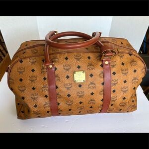 MCM Cognac Visetos Weekender 48cm Duffel.